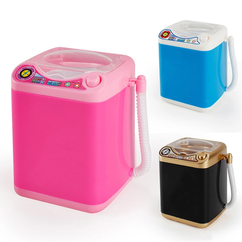 Mini Electric Washing Machine Children Pretend Role Play Makeup Brush