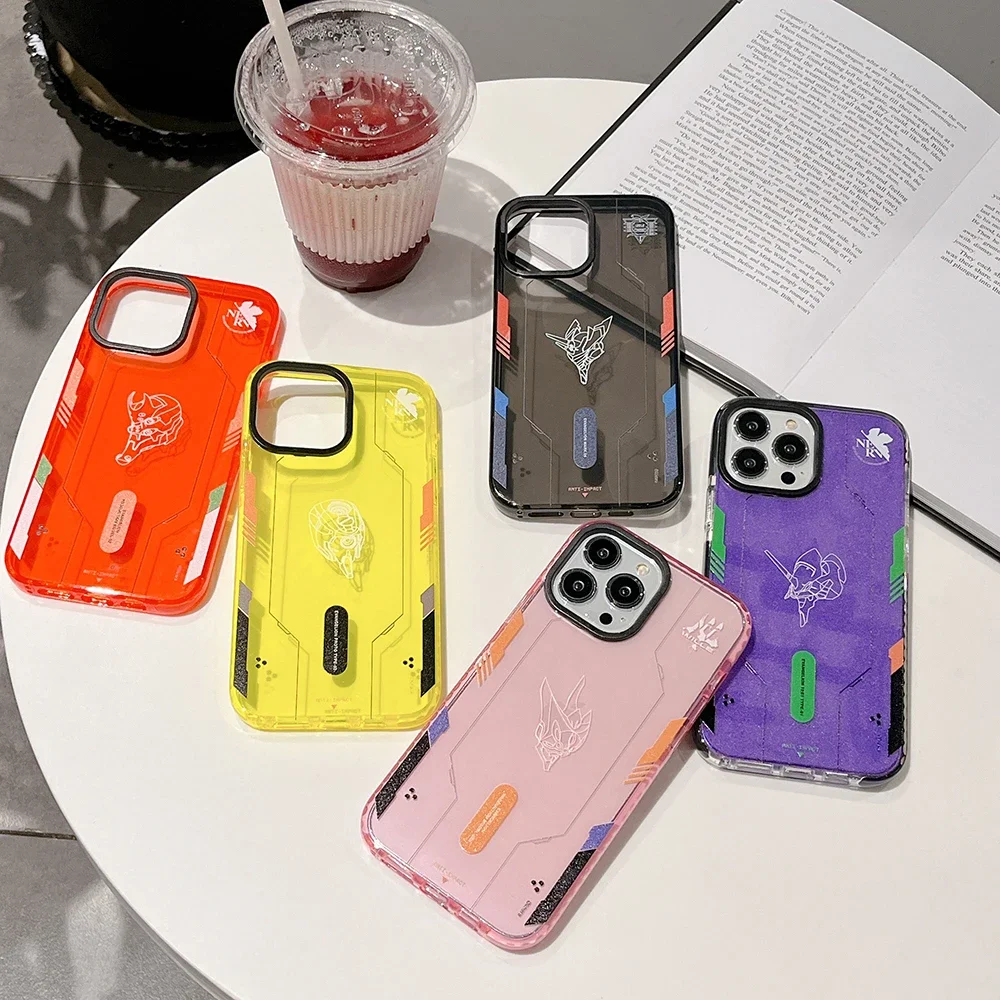 Fashion Anime E-Evangelions Custodie Trasparenti Per Iphone 15 14 13 12 11 Pro Max 15 Pro Cover Posteriore Anti-Goccia Di Lusso Funda