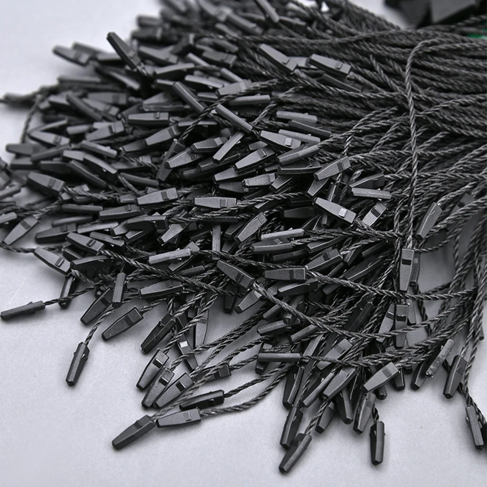 Étiquettes à Accrocher Avec Fermoir Snap Lock - Coton - Taille 3,2 Pouces - Lot De 100 - Noir - Neuf Sous Sachet