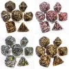 DnD Metal Dice Set - Hollow Bronze Skull Design, 7 Zinc Alloy Polyhedral Dice for Dungeons and Dragons RPG Games 6