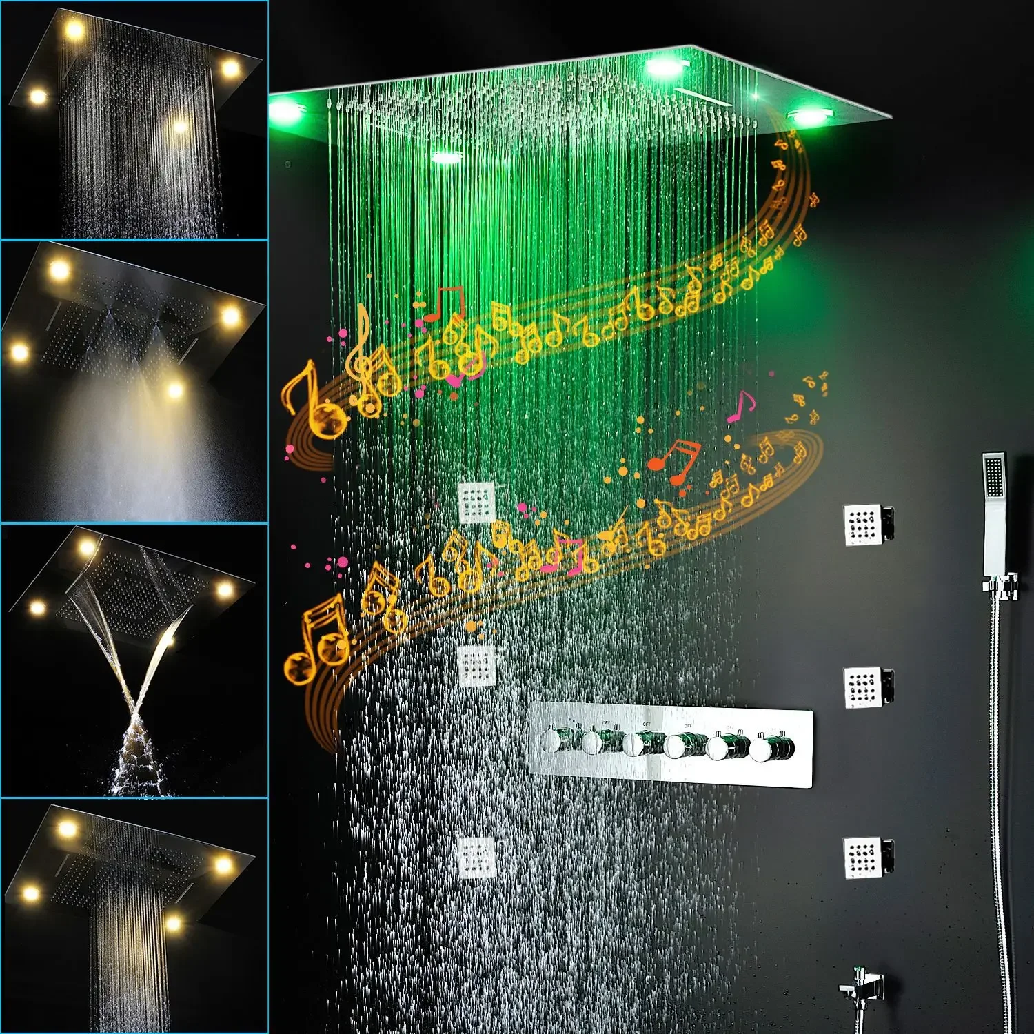 Constant temperature multifunctional music top spray shower set # dfg345 2