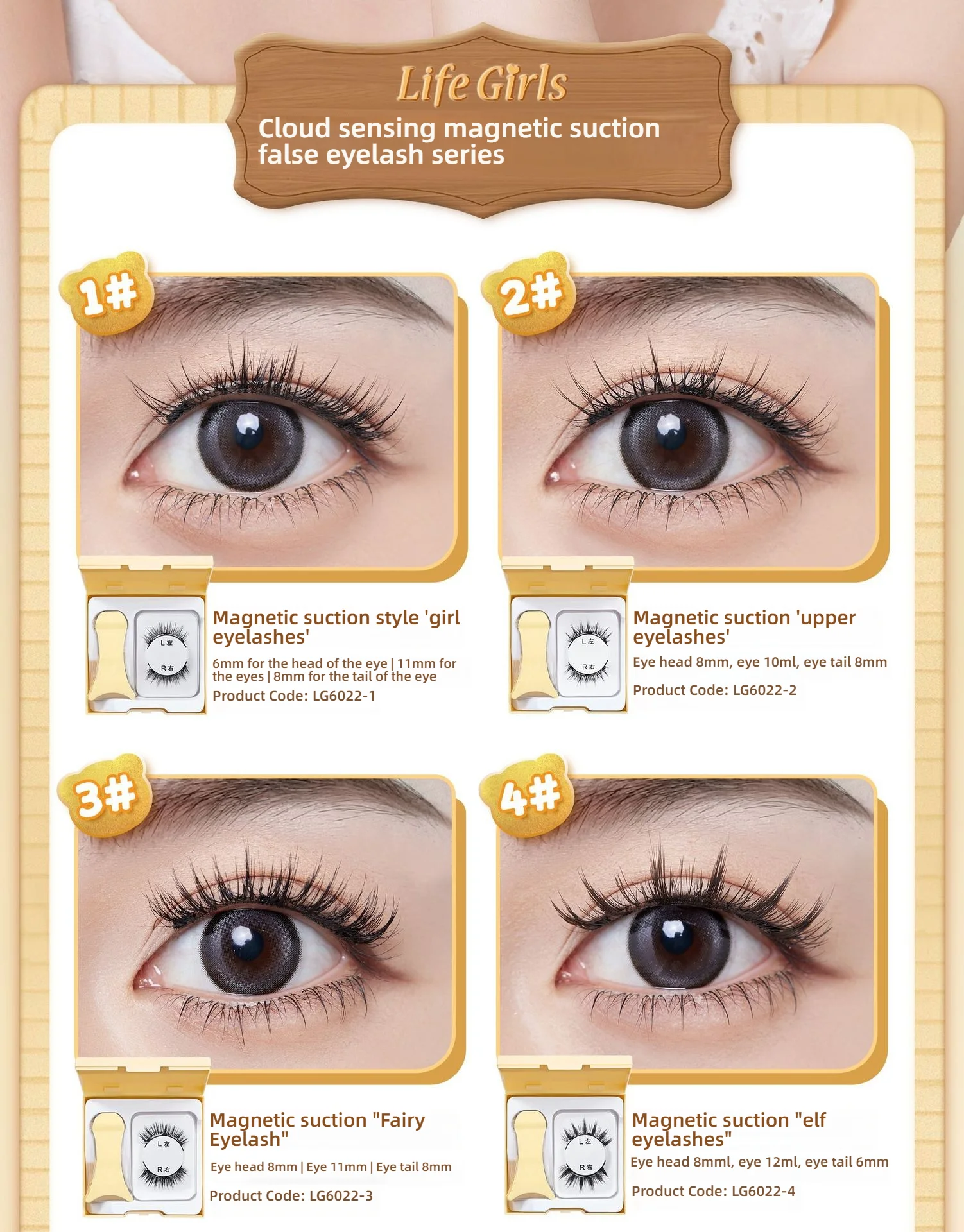 Description Picture 6 of itemMagnetic Eyelashes Wispy Whispy - Lightweight Cloud-Like Comfort, Reusable False Eyelashes Set with Natural Korean Style & Drama