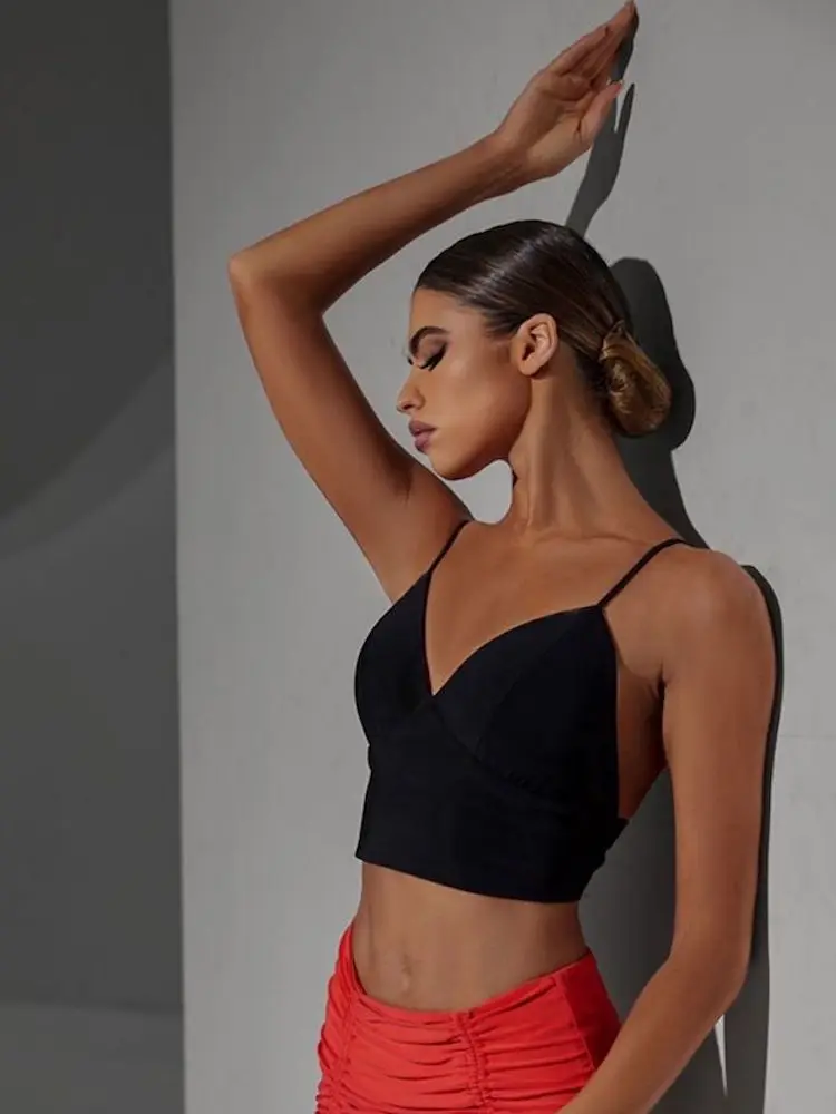 ZYMdancestyle ラテンダンストップスポーツウェアベーシックミニ