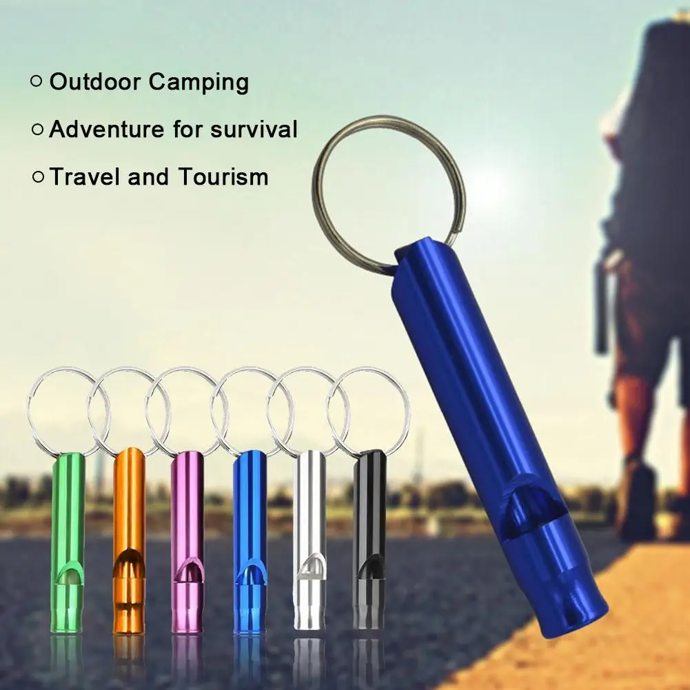 Whistle keychain Survival whistle Whistle Disaster Prevention Loud Sound Multifunction Whistle Keychain Small Aluminum Training Outdoor Portable Survival