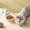 Ceramic Bowl Kitten Puppy Ceramic Bowl 500ML Pet Water Feeder Cat Food Feeding Dish Dispenser with Raised Stand Cat Accessories