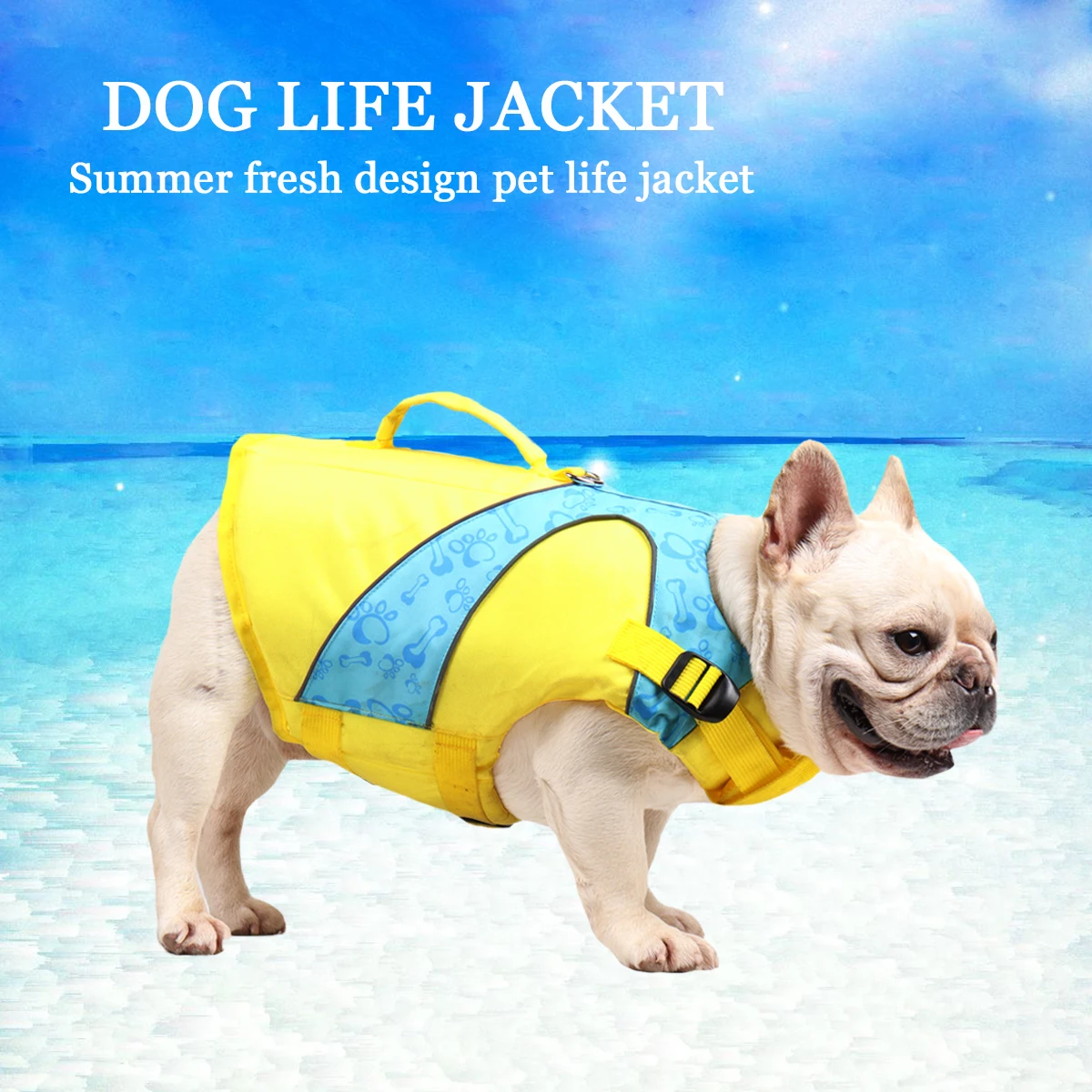 DogMEGA Reflective Life Jacket for Chubby Dog