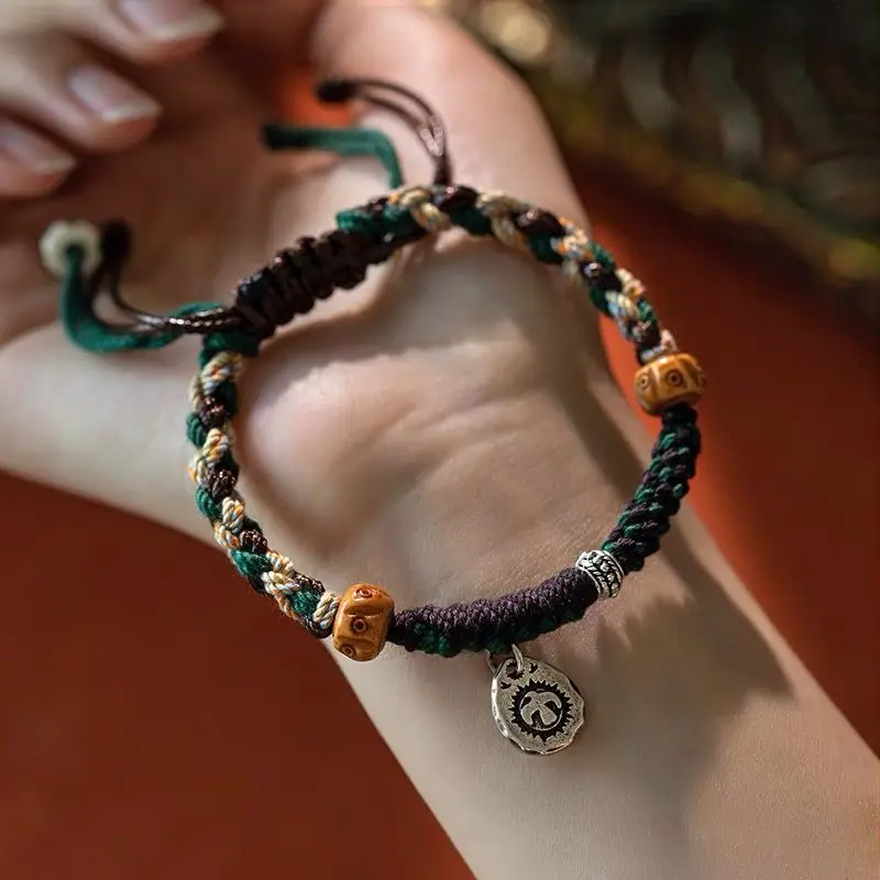 Wealth Dapeng Bird Tibetan Hand-woven Hand-rope With Charms Men's and Women's Bracelets New Chinese Couple Jewelry Ethnic Style