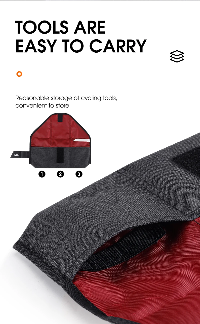 WEST BIKING Wasserdichte Faltbare 600D Fahrrad-Werkzeugtasche Sattel/Rahmen-Montage Multi-Taschen Aufbewahrungsbeutel Fahrrad-Reparatur-Kit-Träger – Detail 6
