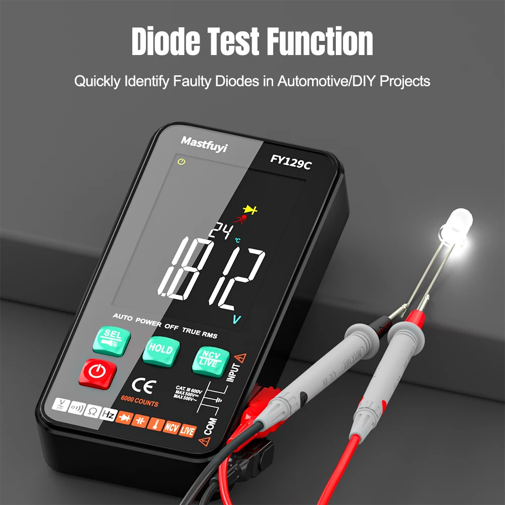Digital Multimeter Tester Voltage Meter Tester Smart Digital with Bracket LCD Color Screen AC/DC Testing digital multimeter multimeter tester voltage meter tester