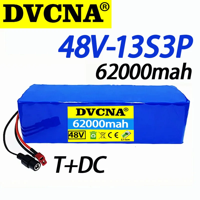 

Литий-ионный аккумулятор 48 В, 62Ah 13S3P 18650, комплект литий-ионных батарей, подходит для аккумулятора 54,6 в 18650 с зарядным устройством
