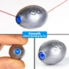 10pcs Fishing Lead Olive Shaped Sinkers with Plastic Plug Hollow Lure Lead Weights  Fishing Slip Shot Sinkers 10/20/30/40/50/60g 3