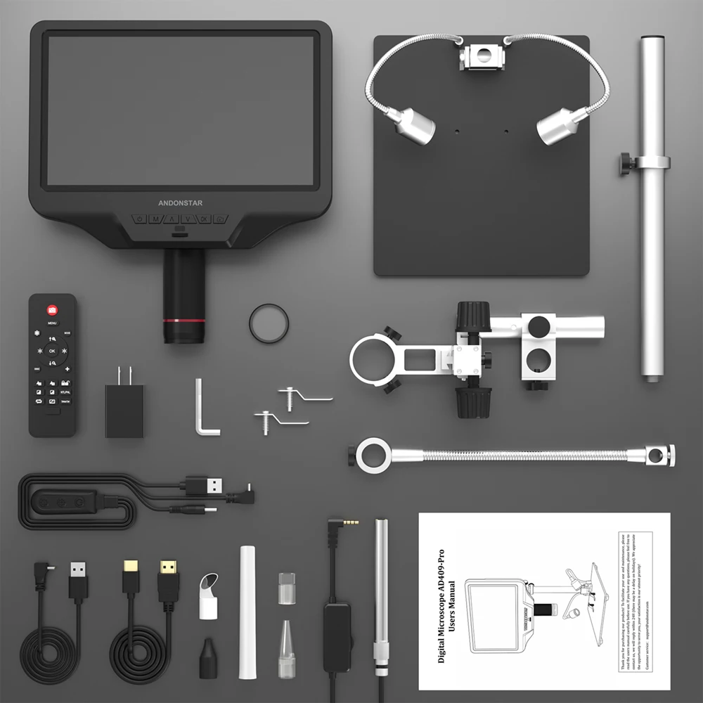 Andonstar AD409 Pro with Endoscope 10.1'' WIFI HDMI/USB 300X Digital Microscope for Soldering PCB/SMD Electronics Phone Repair images - 6