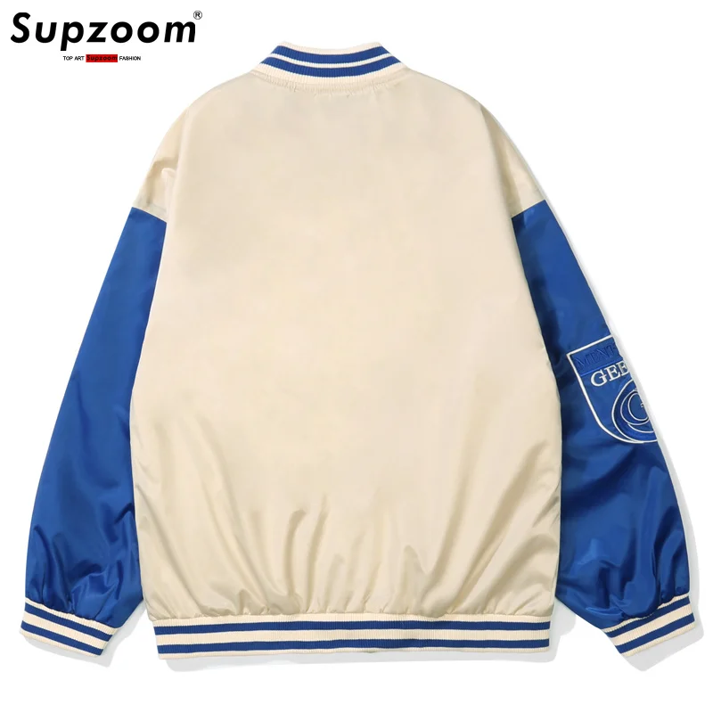 

Новое поступление 2023, брендовая одежда с вышивкой, Свободный Повседневный Топ в стиле хип-хоп, модная куртка в стиле пэчворк, бейсбольная куртка-бомбер для мужчин