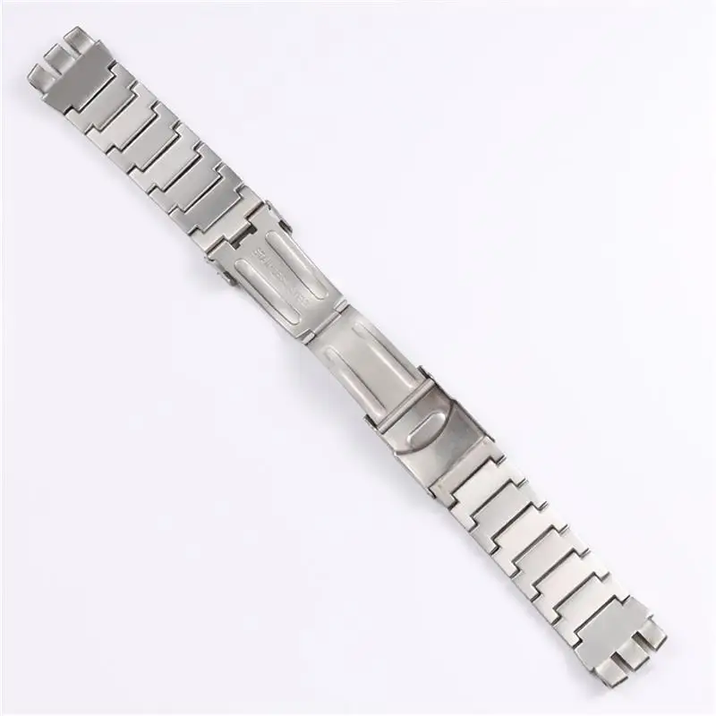 SCHIK 24*26mm Solid Stainless Steel Watchband For Swatch Watch Strap Silver Men Wrist Bracelet Folding Clasp