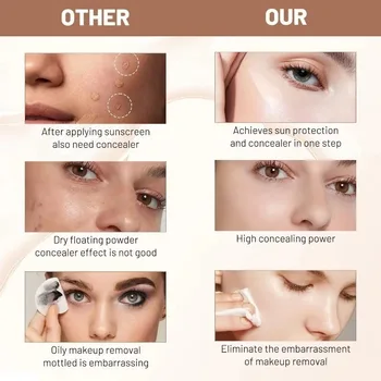 4 in 1 Foundation Liquid Hydrating Medium Full Coverage Concealer SPF 50+ Longwearing Waterproof Foundation Natural Face Makeup 4