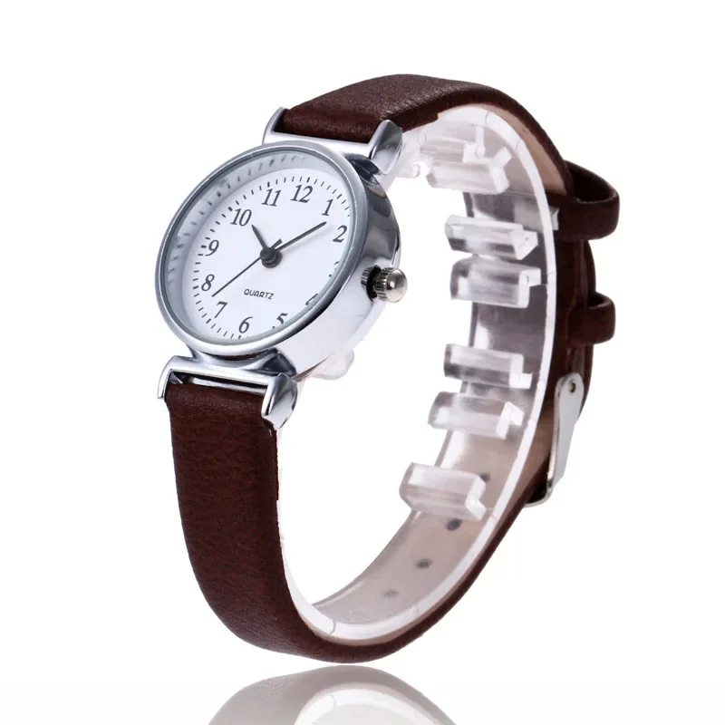 New Ladies Compact Simplicity Dial  Arrival  Leather Band Elegant Fashion Women Watch Casual Quartz Wristwatch 6
