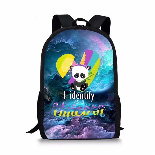 

Starry Panda Unicorn Pattern Print Students School Bag Girls Boys Book Bag Teenager Daily Casual Backpack Storage Rucksacks