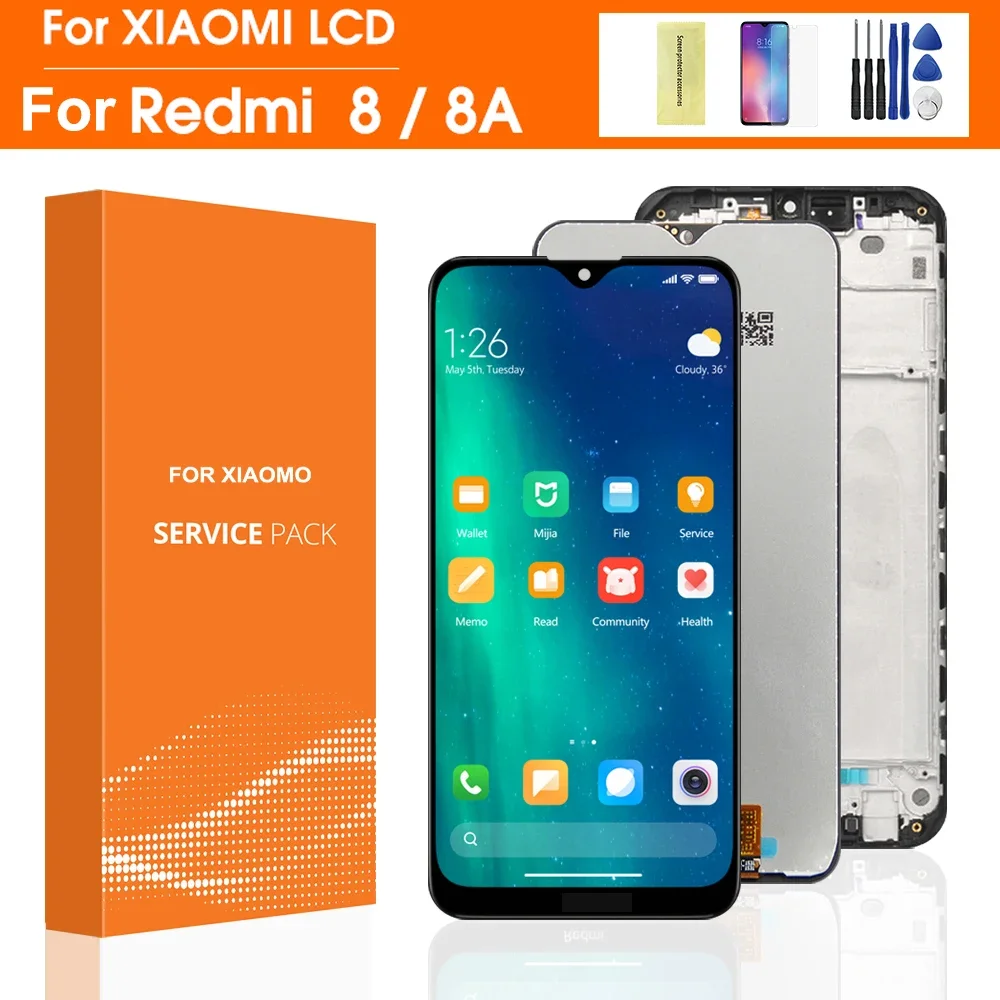 

ЖК-дисплей 6,22 ''для Xiaomi Redmi 8, сенсорный экран с дигитайзером в сборе для Redmi 8A, Redmi8, MZB8458IN, экран с рамкой