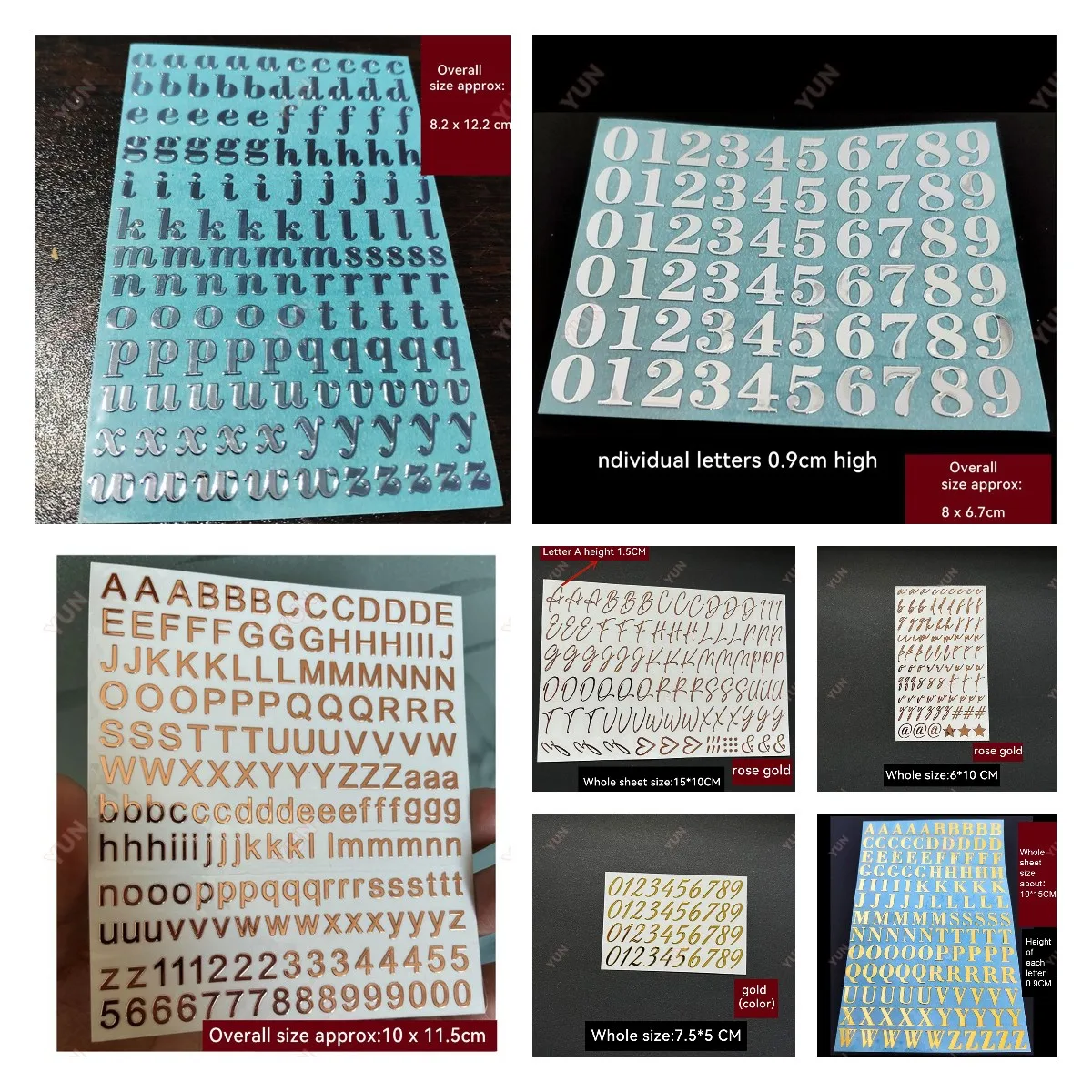 Dovrebbe Scrivere Vintage Con Decalcomanie Bianche/Oro/Argento Adesivo Decorativo Alfanumerico Accessori Per Manicure Colorati