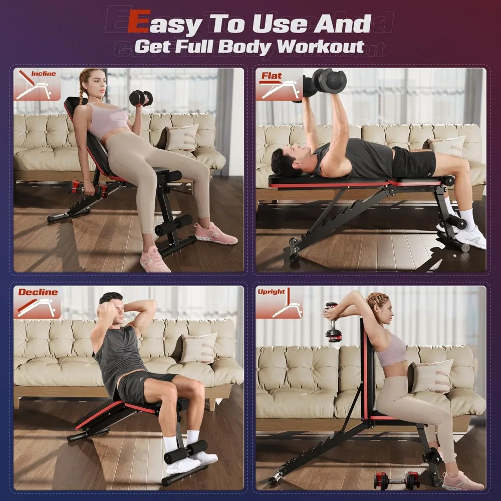 Foldable Adjustable Weight Bench 5
