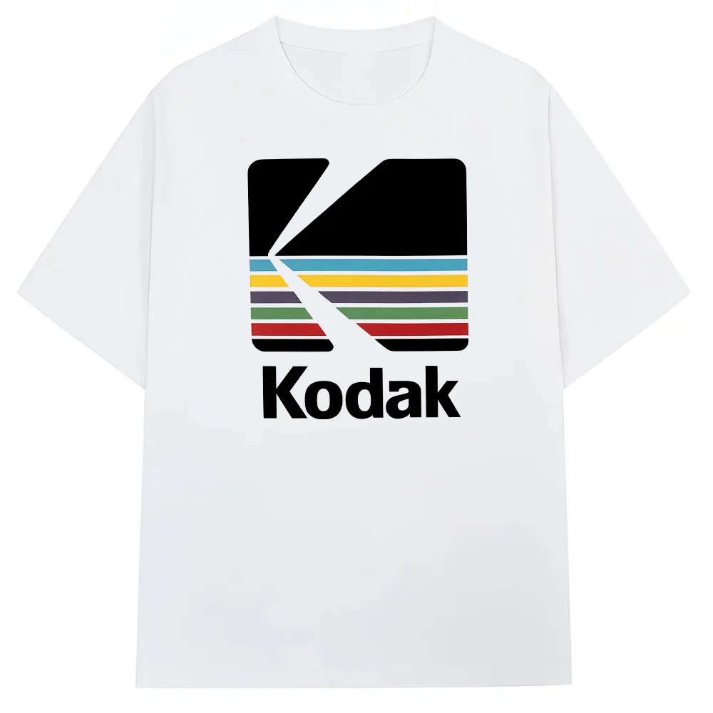 Kodak Sommer brandneues Herren-T-Shirt aus 100 % Baumwolle mit Farbdruck, täglich, Outdoor-Sport, lässig, schweißabsorbierend, atmungsaktiv, kurzärmelig