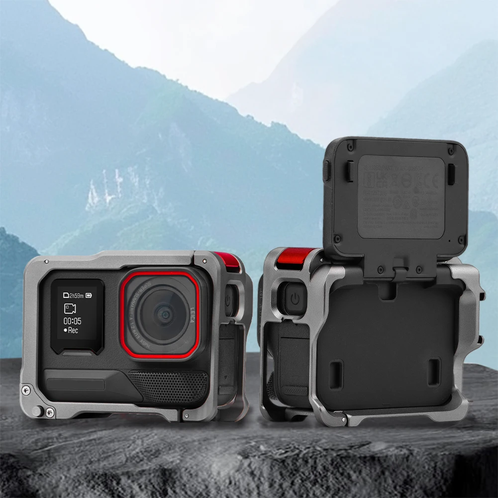 For Insta360 Ace Pro 2 Camera Protective Frame with Cold Shoe Mount Full Protective Aluminium Metal Cage for Insta 360 Ace Pro 2