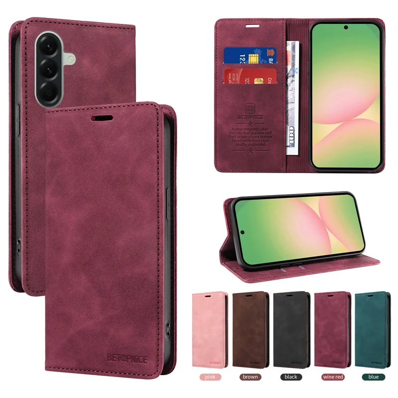 Luxurious Leather Book Holster Wallet Flip Case Cover