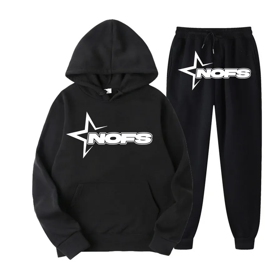 Nofs Y2k Pants Baggy 2-Pieces Sets Suit Pants Men 2023 New Harajuku Hip Hop Fashion Punk Rock Gothic Sweatpants Suits Streetwear