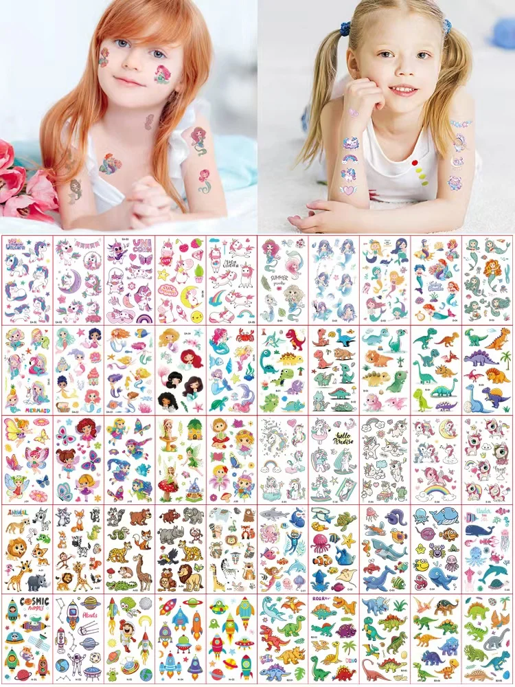 

10 шт./набор, Детские Временные татуировки «Единорог»