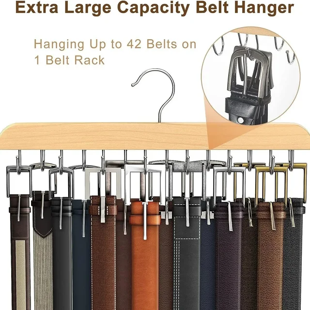 Wooden Belt Rack Women Storage Hangers for Clothes Case Home Wardrobe Accessories Supplly Scarf Organizer Men Belt Tie Hangers