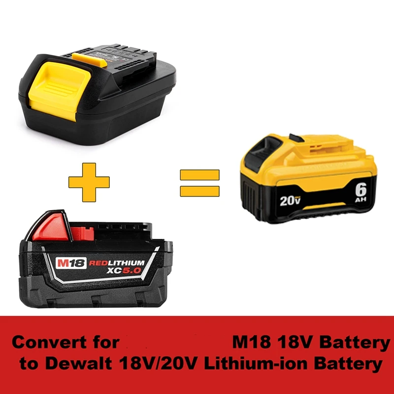 MIL18DL Battery Converter Adapter For M18 Series Convert To 20V Battery Use For Dewalt 18/20 Volt Power Tool