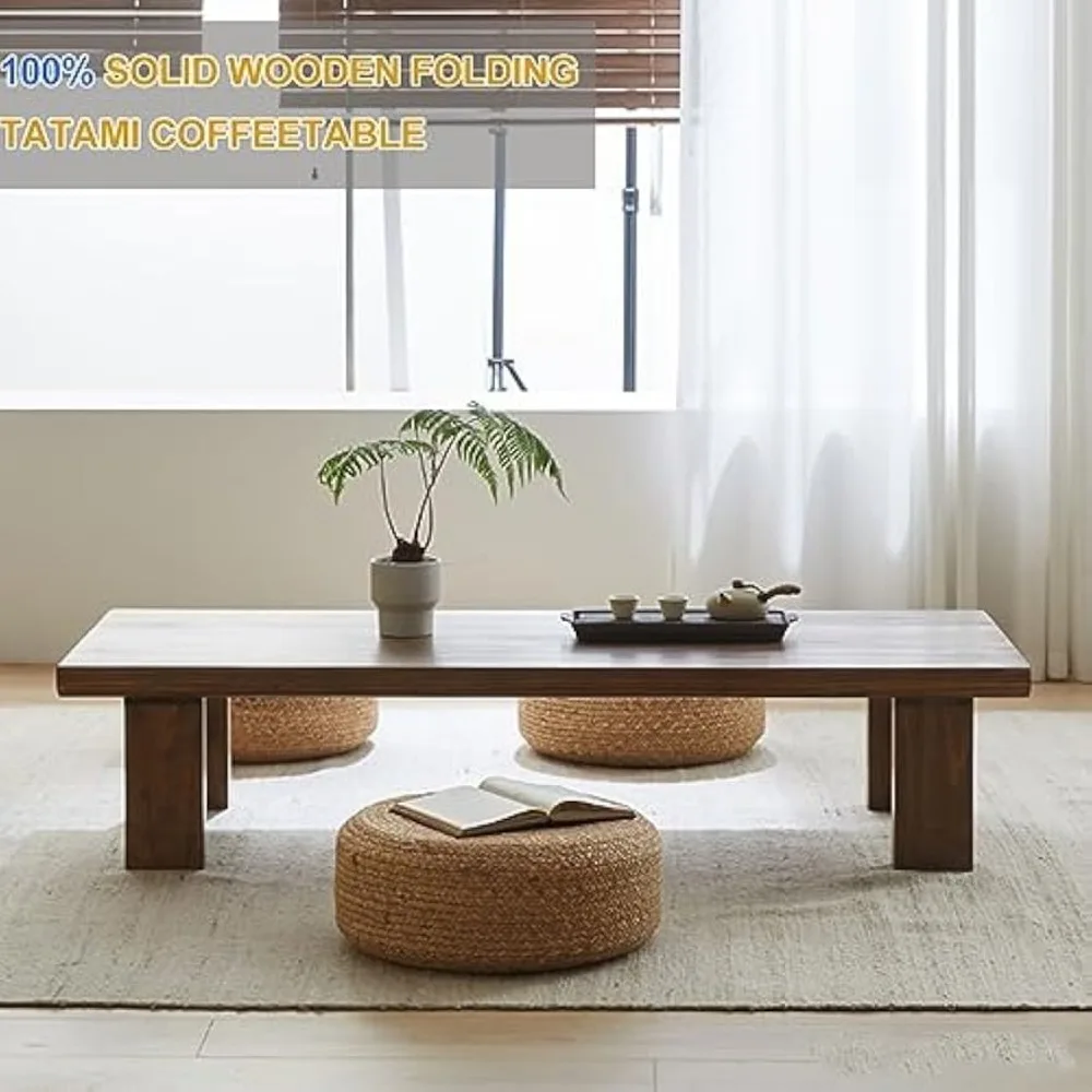 Japanese Floor Table, Vintage Tea Table Low Table,Rectangular Style Tatami Table, or Sitting on The Floor Accent Furniture (Colo 4