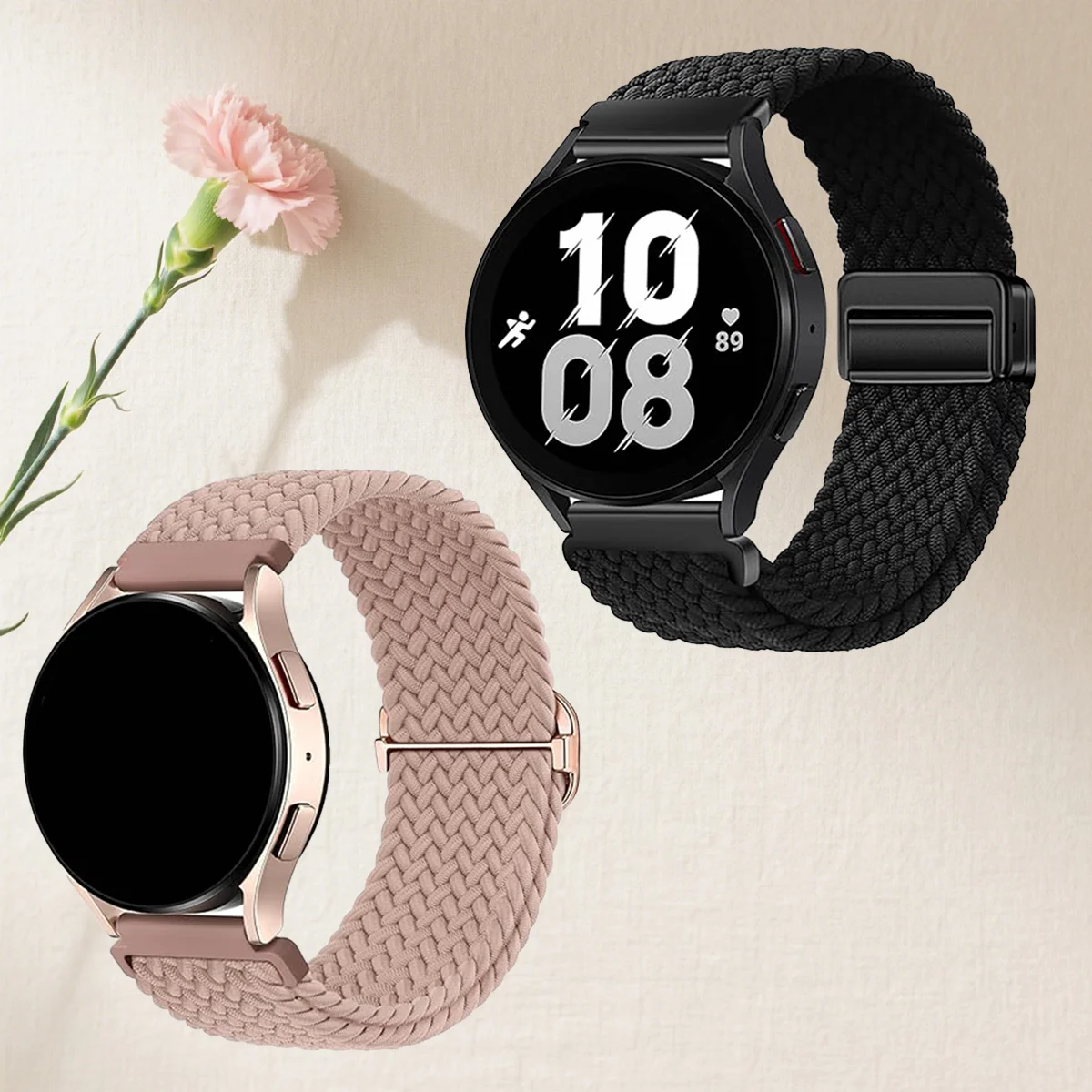 Dual Pack Braided Loop Magnetic Strap with Elastic Nylon Band