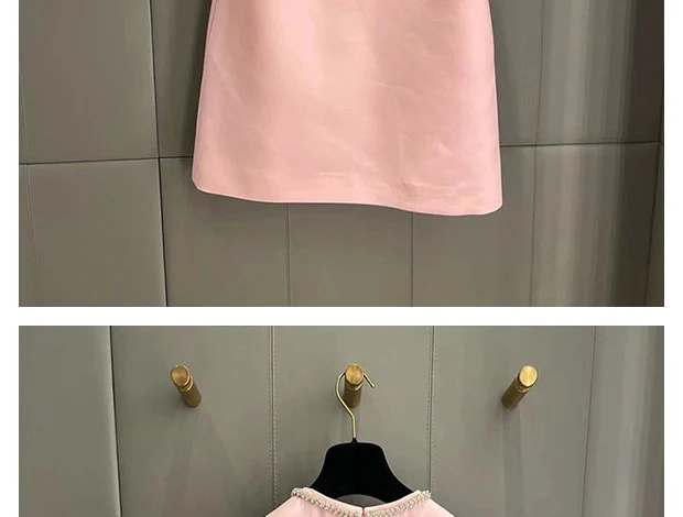 Fashion Short Dress Hotsweet Diamond Beading Bow Solid Color O Neck Elegant A-line Dresses Women 2025 Spring Summer 23A9653
