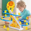 Electric Small Ducks Climbing Toys DIY Ducks Chasing Race Track Game Set with Lights & Music Roller Coaster Toy for Kids Gift 1