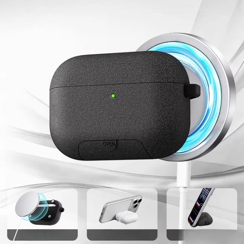 Für Apple AirPods 4 Pro 3 2 Magnetverschluss Kabellose Kopfhörer-Hülle Standfunktion Stoßfeste Schutzhülle mit Haken