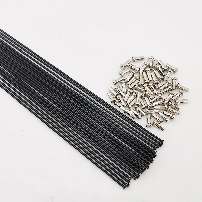 12Pcs Stainless Steel Bicycle Spoke Wire Straight Elbow Straight Pull Equal Diameter MTB Free Spoke Cap 14G * 2.0mm
