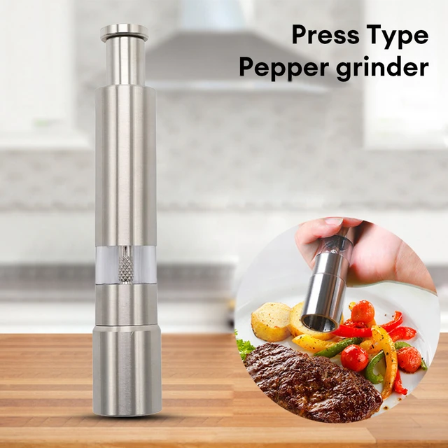 Manual Salt and Pepper Grinder Set Thumb Push Pepper Mill