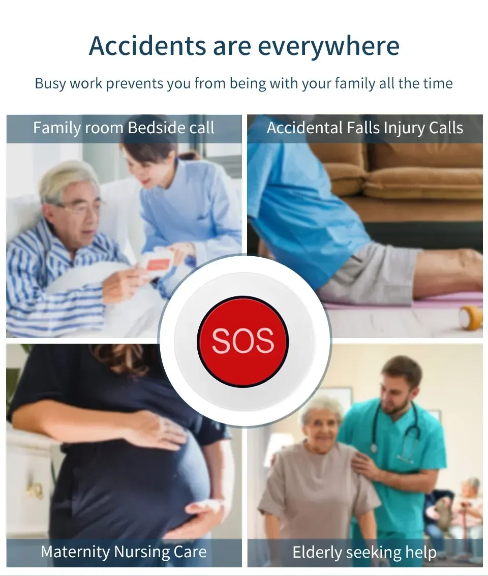 Tuya Wifi Smart SOS Emergency Button SOS Panic Call Button Personal Alarm For Elderly Seniors Patient Disabled Handicapped Kids
