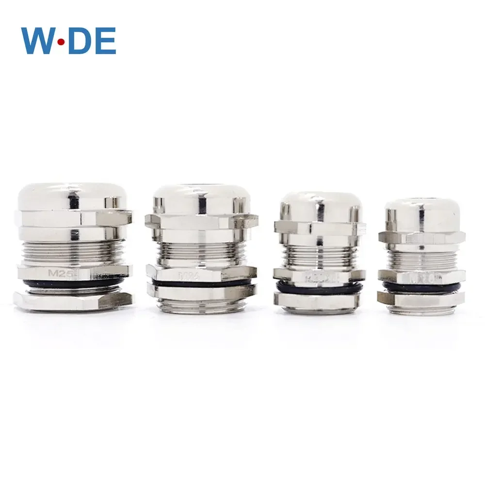 Cable Gland Waterproof IP68 Nickel Plated Brass PG7 For 3-6.5mm PG7 PG9 PG11 PG13.5 PG16 PG19/21/25/29/36/42/48