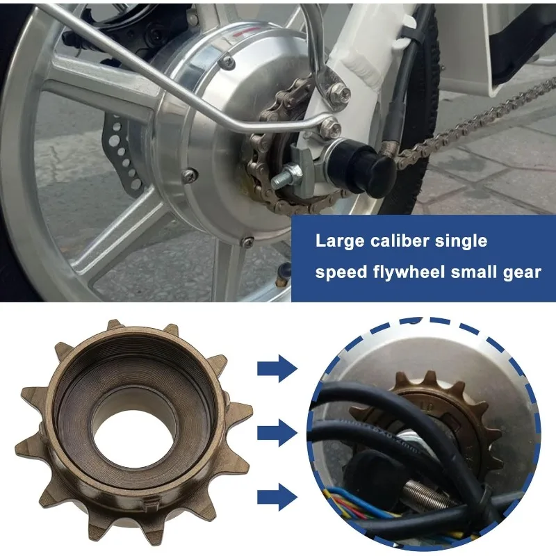 Bike Bicycle Flywheel Pinion Electric Vehicle Accessories 12T/14T Teeth Single Speed Freewheel Flywheel Sprocket Large Diameter