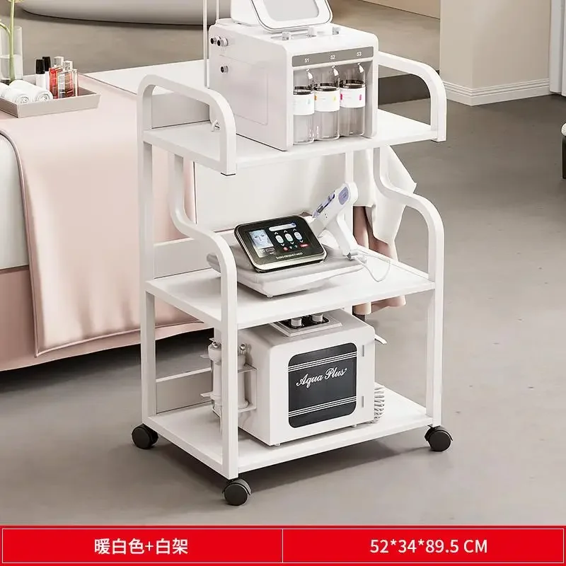Multi Layer Storage Trolley Tattoo Workstation Desk Tattoo Cart Iron Trolley Shopping Stainless Steel Lash Pedicure Wood Furniture Salon Transparent Small Spa Makeup Dressing Table
