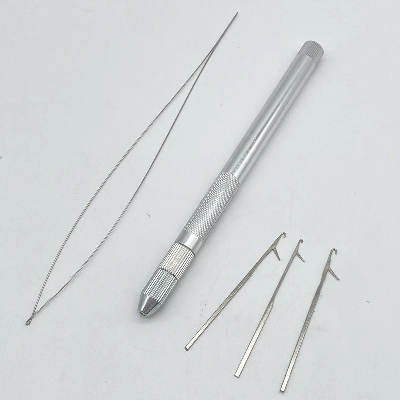 Hair Extensions Tool 1 set hair extension metal pipe 3 pieces needle pin 1pc hair extension loop