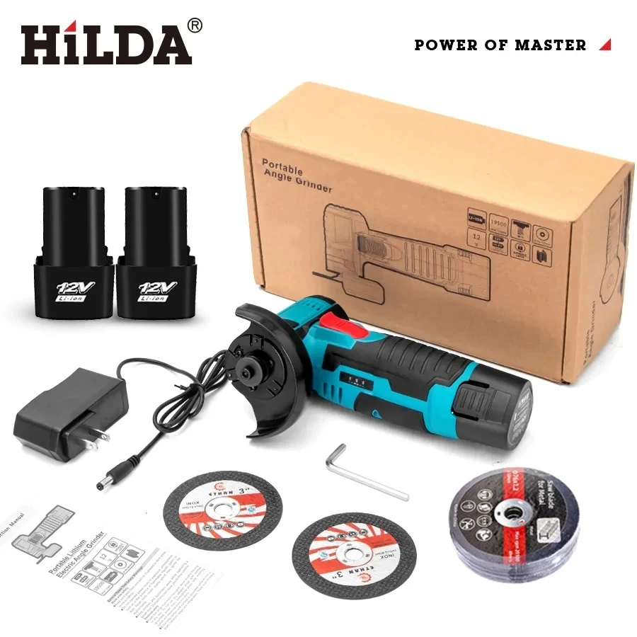 HILDA 12V/3 Zoll Lithium-elektrischer Winkelschleifer Mini kleine Haushalts-Handschneidemaschine Poliermaschine – Detail 6