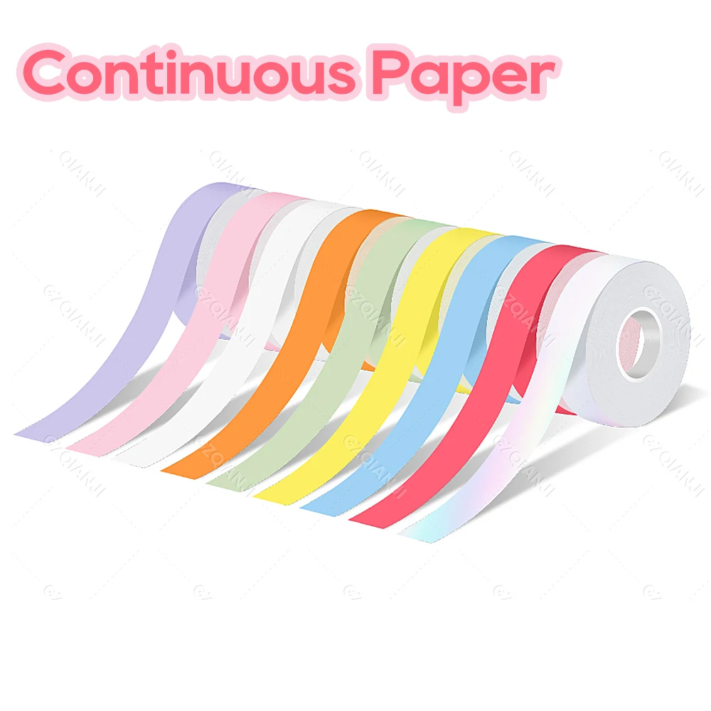3~5 Rolls P15 Label Paper Rolls Sticker 15*30mm White Label 12*30mm Transparent Color Cable Tape for Thermal Label Printer Maker