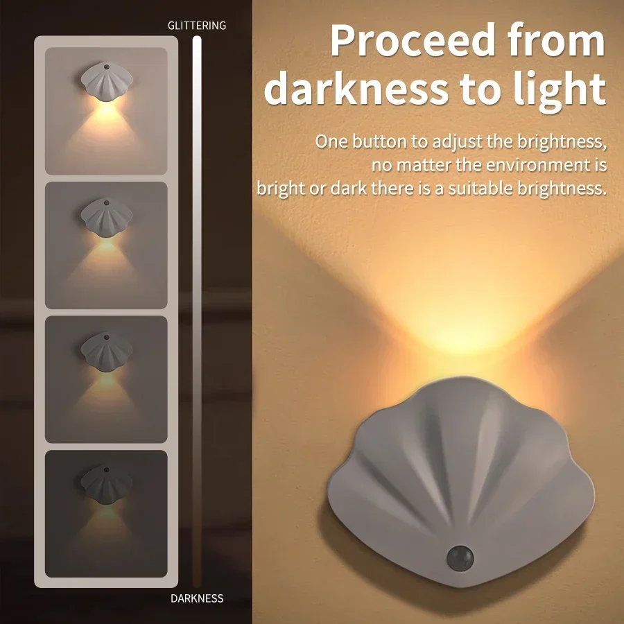 Auto Motion Sensor Night Light-Unique Design, Magnetic Mount, 3 Light Colors, USB-C Charging For Bedroom Mini Bedside Lamps