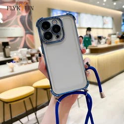 FLYKYLIN Luxury Lanyard Plating Silicone Phone Case with Clear Back Cover - Mi 17 (1)