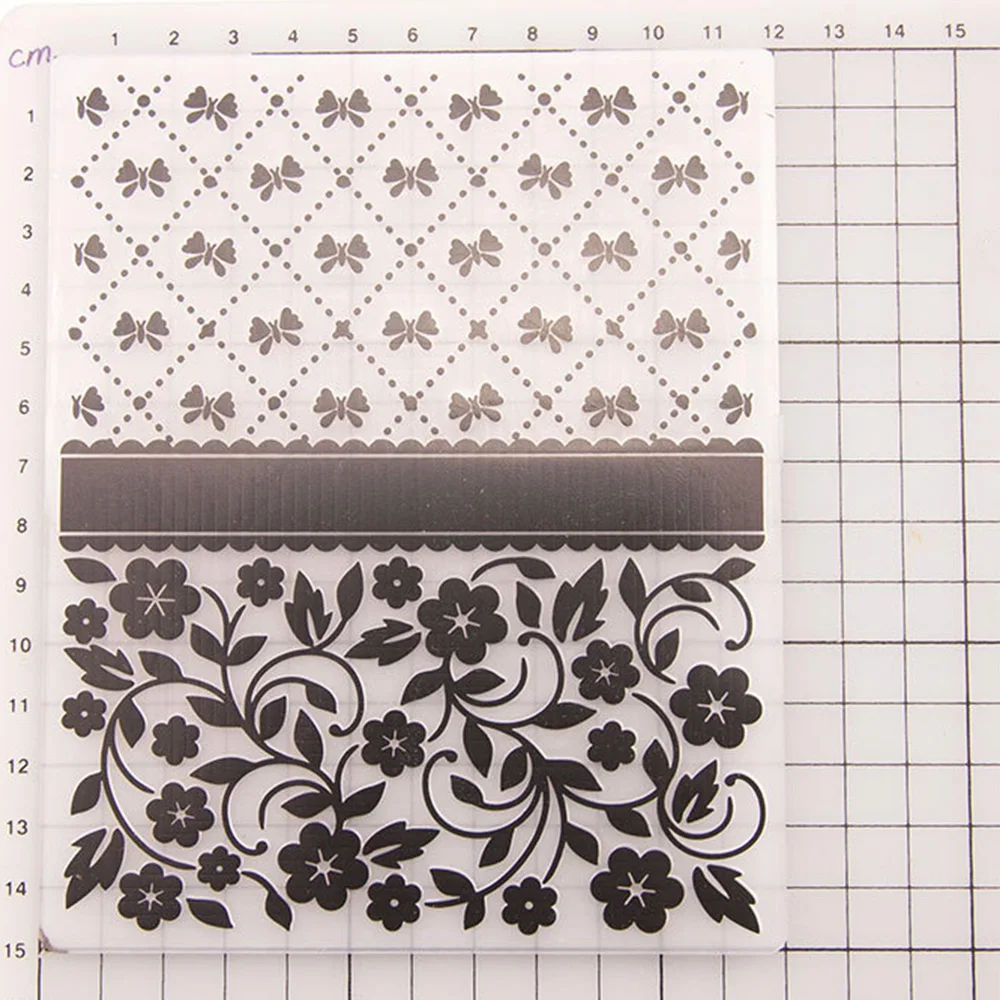Embossing Folders 1pc Flower Butterfly Pattern Plastic Template for Making Crad Scrapbooking Crafts Wedding Decorations