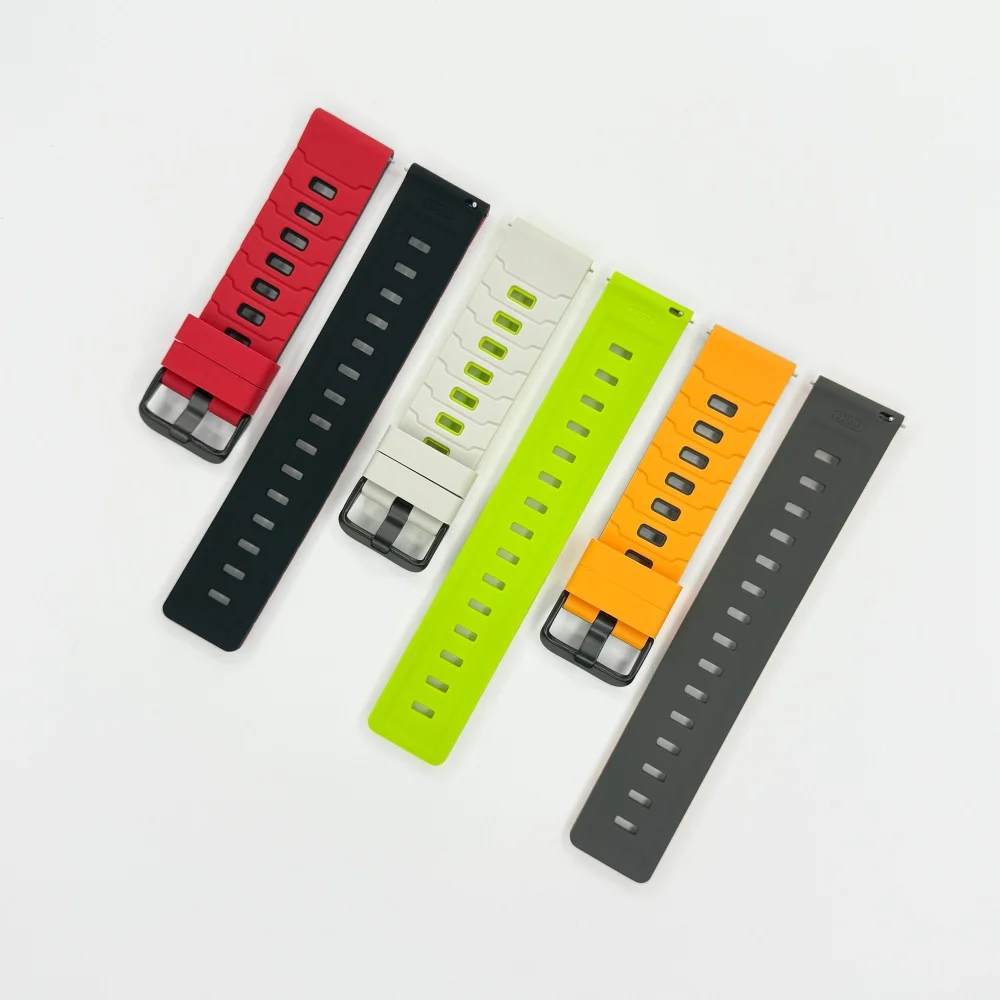 Versatile 22mm Sports Strap Replacement - Durable Rubber Bracelet