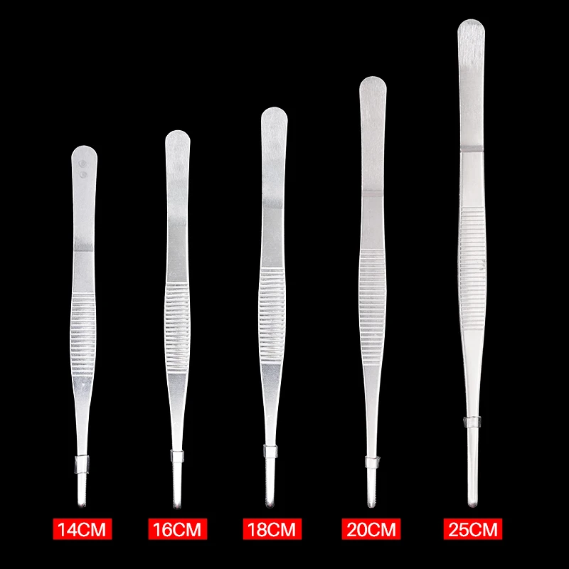 1PCS Livestock Animal Veterinary Tweezers Stainless Steel Surgical Forceps Tweezers kit Heat Resistant Straight Tweezers 4